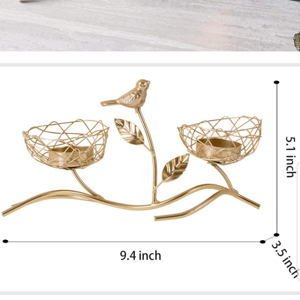- Bird candle holder with 2 tealight candles